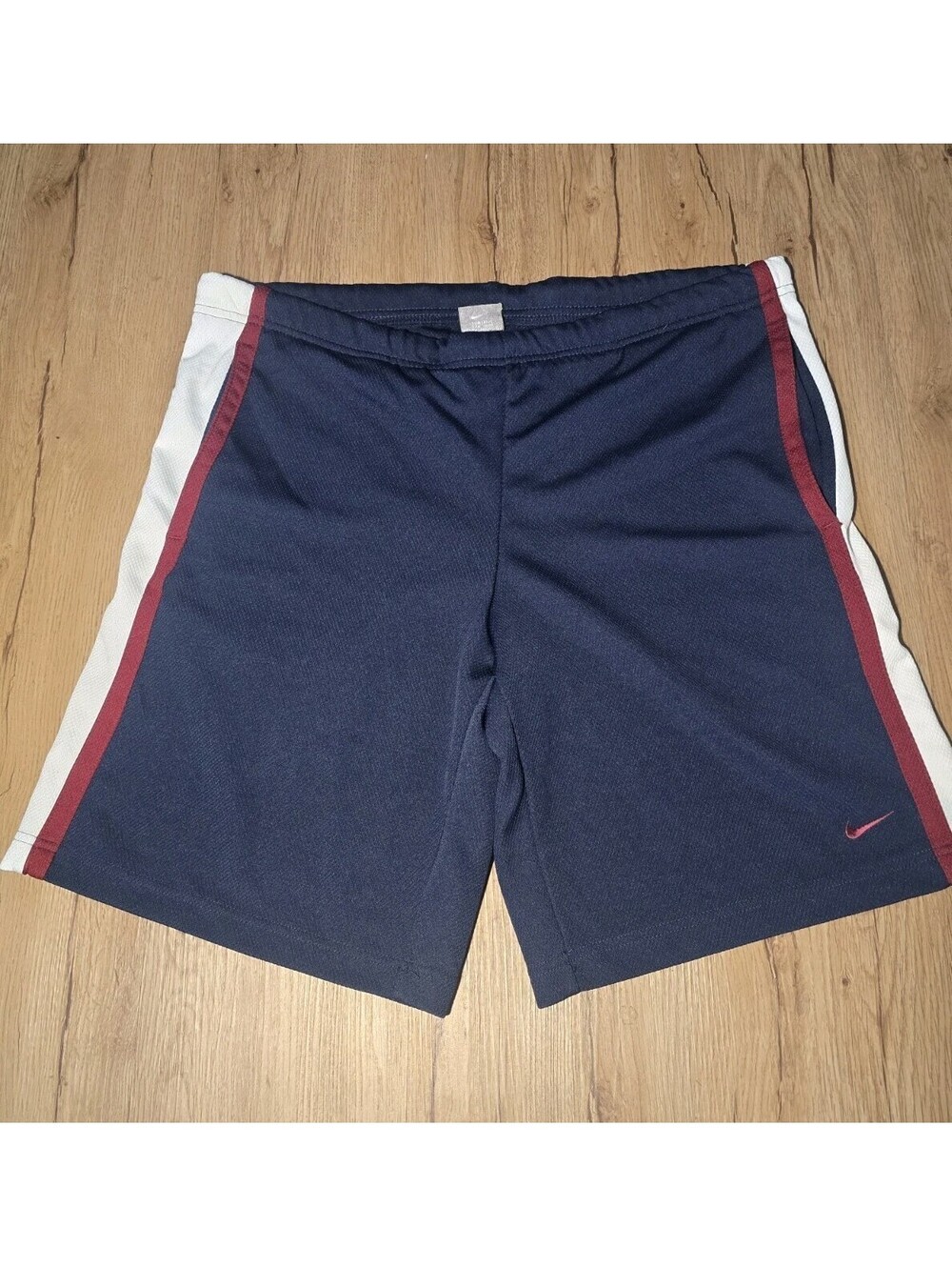 Nike Athletic Shorts Navy Red White Swoosh Basketball Men’s Medium 20”